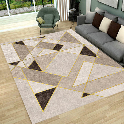 Rynx | Creative Home Decoration Rug Multi Color Geometric Print Area Rug Polypropylene Anti-Slip Easy Care Carpet