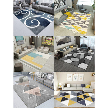Rynx | Creative Home Decoration Rug Multi Color Geometric Print Area Rug Polypropylene Anti-Slip Easy Care Carpet