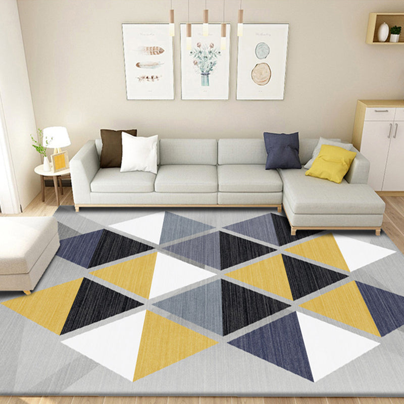 Rynx | Creative Home Decoration Rug Multi Color Geometric Print Area Rug Polypropylene Anti-Slip Easy Care Carpet