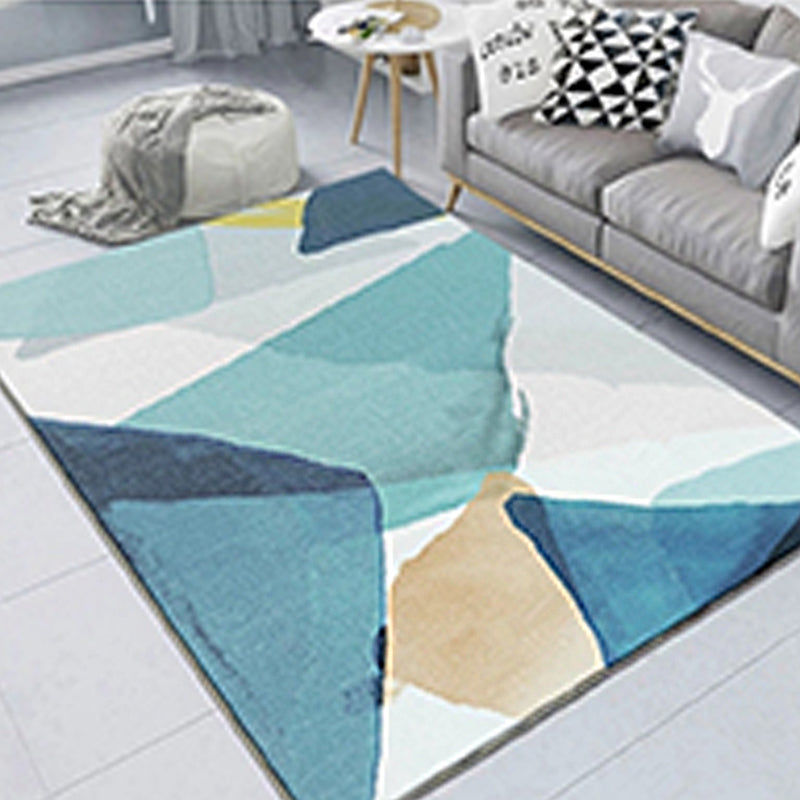 Rynx | Creative Home Decoration Rug Multi Color Geometric Print Area Rug Polypropylene Anti-Slip Easy Care Carpet