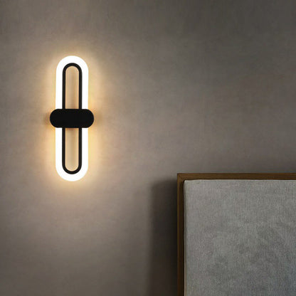 Rynx | Contemporary rectangular LED wall light Acrylic living room wall light fixture in black