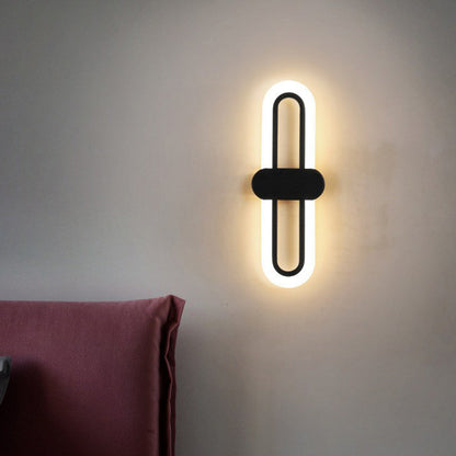 Rynx | Contemporary rectangular LED wall light Acrylic living room wall light fixture in black