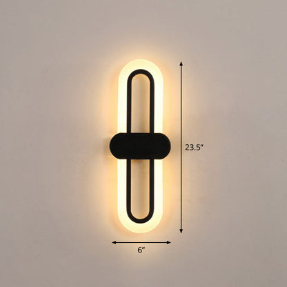 Rynx | Contemporary rectangular LED wall light Acrylic living room wall light fixture in black