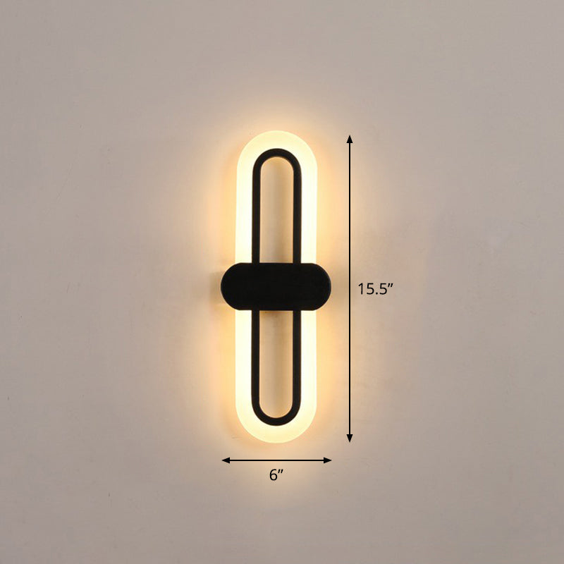 Rynx | Contemporary rectangular LED wall light Acrylic living room wall light fixture in black