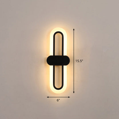 Rynx | Contemporary rectangular LED wall light Acrylic living room wall light fixture in black