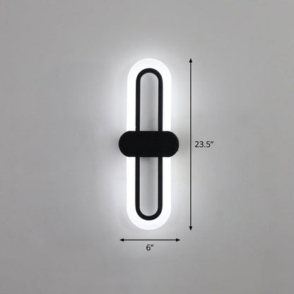 Rynx | Contemporary rectangular LED wall light Acrylic living room wall light fixture in black