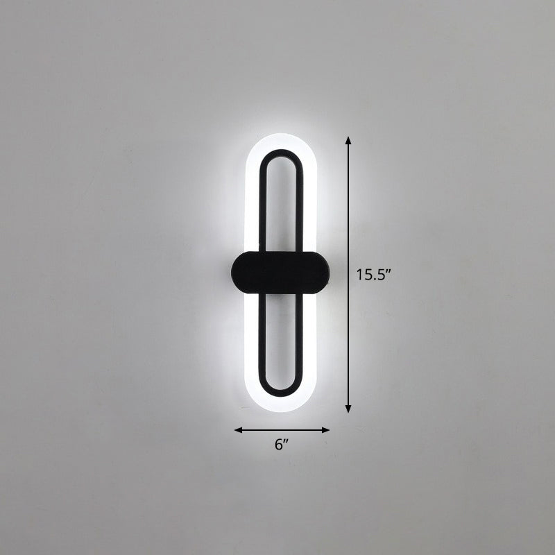 Rynx | Contemporary rectangular LED wall light Acrylic living room wall light fixture in black