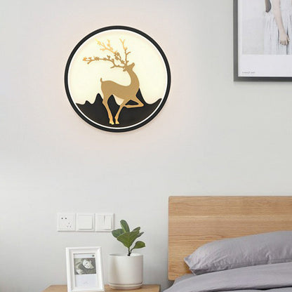 Rynx | Aluminium Ring LED Wall Mount Light Simplicity Wall Lamp Lighting with Deer Décor
