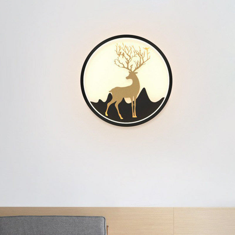 Rynx | Aluminium Ring LED Wall Mount Light Simplicity Wall Lamp Lighting with Deer Décor