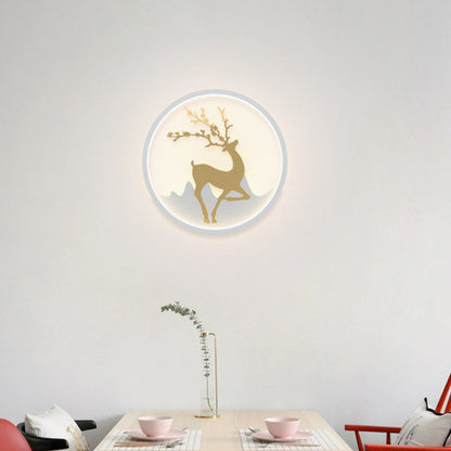 Rynx | Aluminium Ring LED Wall Mount Light Simplicity Wall Lamp Lighting with Deer Décor