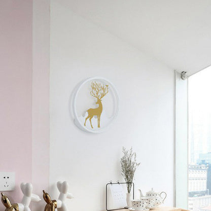 Rynx | Aluminium Ring LED Wall Mount Light Simplicity Wall Lamp Lighting with Deer Décor
