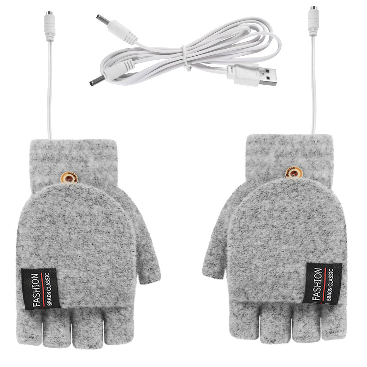 RYNX | Double-Sided Electrically Heated Gloves With Usb Connection Light gray Average size