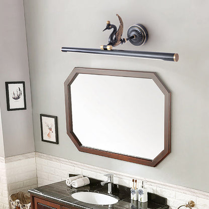 Rynx | Traditional linear wall lamp metal LED 14"/18"/23" wide brass/black bathroom sink lighting