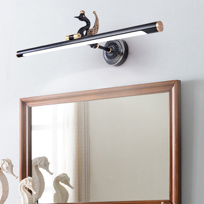 Rynx | Traditional linear wall lamp metal LED 14"/18"/23" wide brass/black bathroom sink lighting
