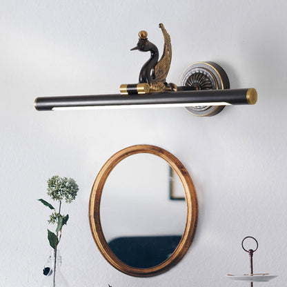 Rynx | Traditional linear wall lamp metal LED 14"/18"/23" wide brass/black bathroom sink lighting