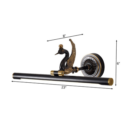 Rynx | Traditional linear wall lamp metal LED 14"/18"/23" wide brass/black bathroom sink lighting