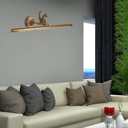 Rynx | Traditional linear wall lamp metal LED 14"/18"/23" wide brass/black bathroom sink lighting
