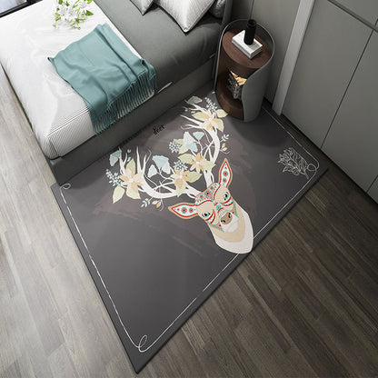 Rynx | Western garden printed rug Multicolor Polyester rug with non-slip backing Stain-resistant indoor rug for bedroom