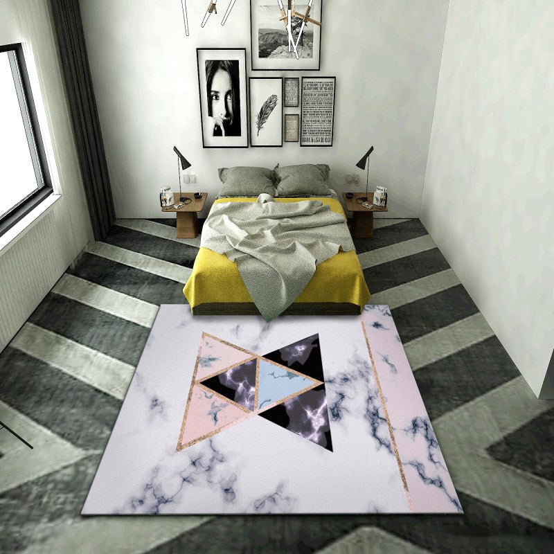 Rynx | Western garden printed rug Multicolor Polyester rug with non-slip backing Stain-resistant indoor rug for bedroom