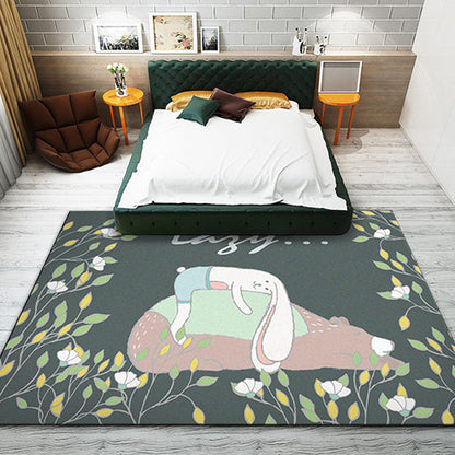 Rynx | Western garden printed rug Multicolor Polyester rug with non-slip backing Stain-resistant indoor rug for bedroom