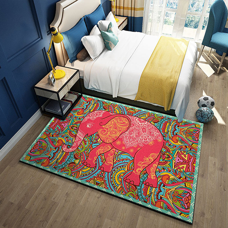 Rynx | Western garden printed rug Multicolor Polyester rug with non-slip backing Stain-resistant indoor rug for bedroom