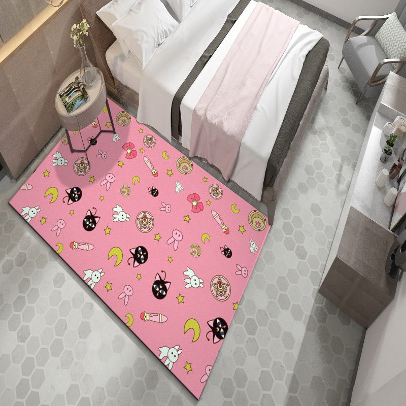 Rynx | Western garden printed rug Multicolor Polyester rug with non-slip backing Stain-resistant indoor rug for bedroom