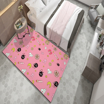 Rynx | Western garden printed rug Multicolor Polyester rug with non-slip backing Stain-resistant indoor rug for bedroom