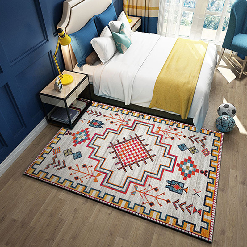 Rynx | Western garden printed rug Multicolor Polyester rug with non-slip backing Stain-resistant indoor rug for bedroom