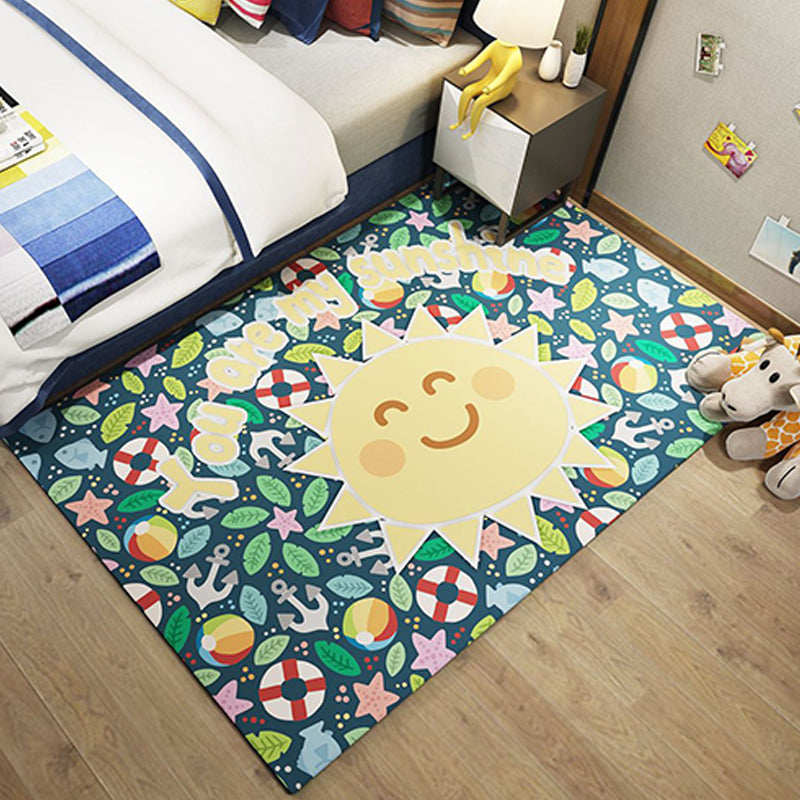 Rynx | Western garden printed rug Multicolor Polyester rug with non-slip backing Stain-resistant indoor rug for bedroom