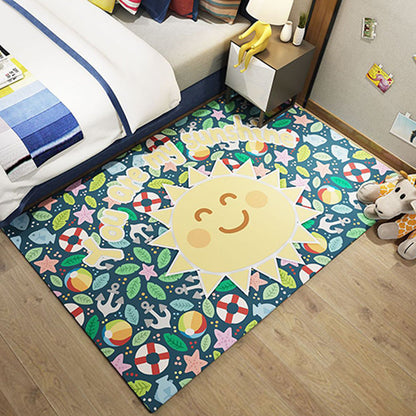 Rynx | Western garden printed rug Multicolor Polyester rug with non-slip backing Stain-resistant indoor rug for bedroom
