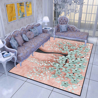Rynx | Comfort Bedroom Rug Multi Color Plant Pattern Area Carpet Polypropylene Easy Care Machine Washable Rug