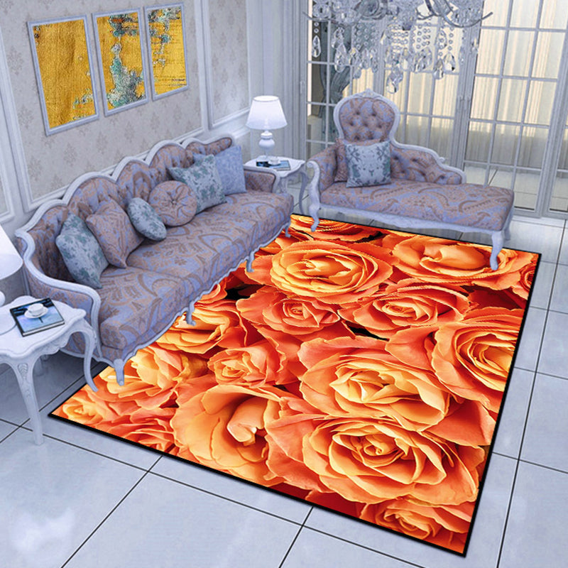 Rynx | Comfort Bedroom Rug Multi Color Plant Pattern Area Carpet Polypropylene Easy Care Machine Washable Rug