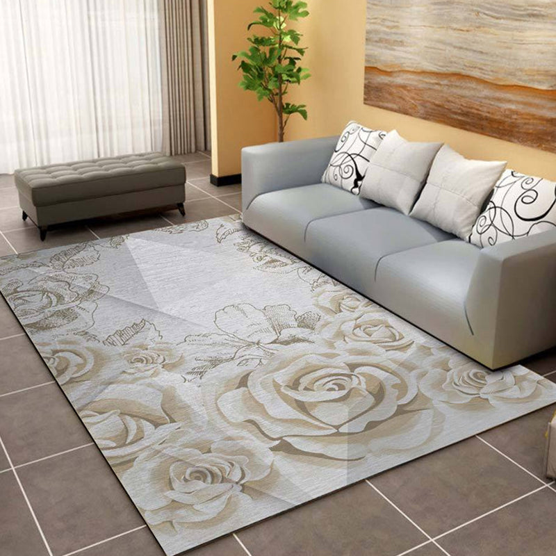 Rynx | Comfort Bedroom Rug Multi Color Plant Pattern Area Carpet Polypropylene Easy Care Machine Washable Rug
