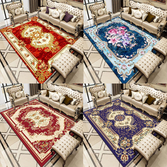 Rynx | Multicolored living room carpet American floral design carpet synthetic easy-care non-slip carpet