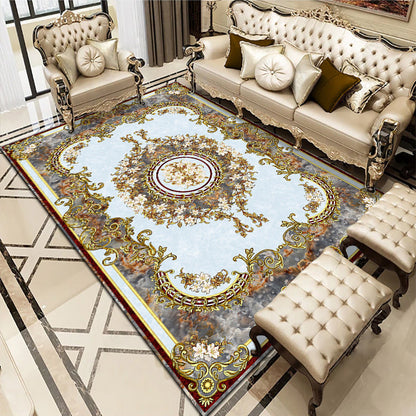 Rynx | Multicolored living room carpet American floral design carpet synthetic easy-care non-slip carpet