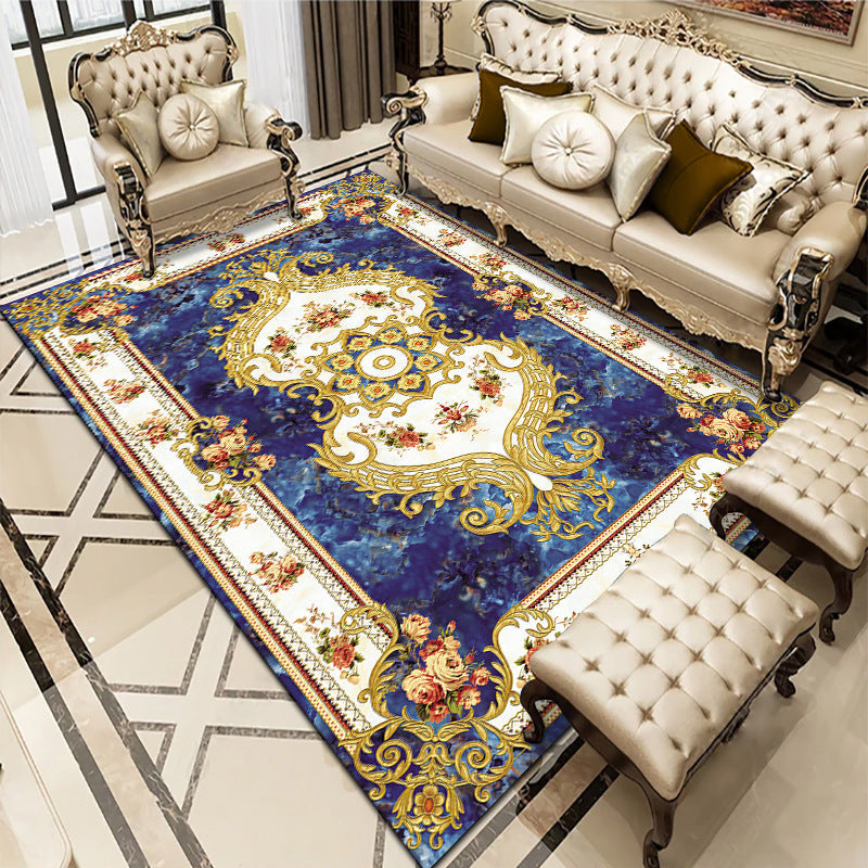 Rynx | Multicolored living room carpet American floral design carpet synthetic easy-care non-slip carpet
