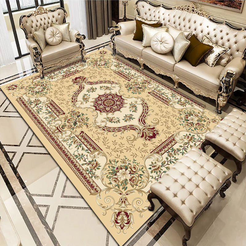 Rynx | Multicolored living room carpet American floral design carpet synthetic easy-care non-slip carpet