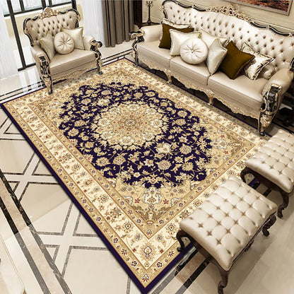 Rynx | Multicolored living room carpet American floral design carpet synthetic easy-care non-slip carpet