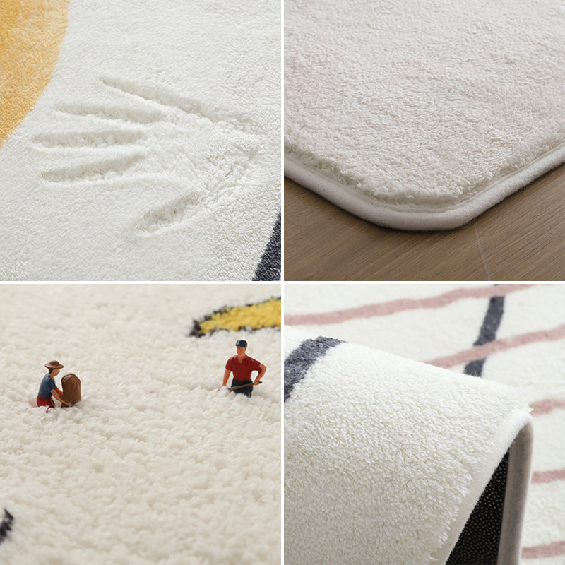 Rynx | Lovelij Kids Room Rug Multi Color Cartoon Pattern Rug Polyester Non-Slip Stain Resistant Rug