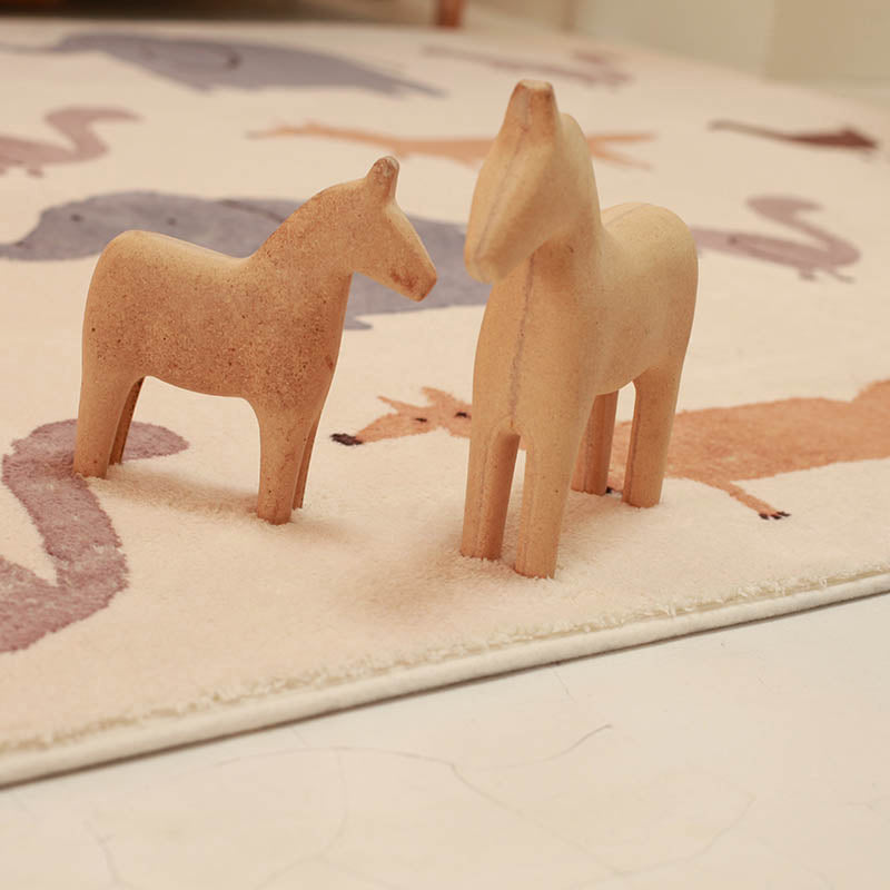 Rynx | Lovelij Kids Room Rug Multi Color Cartoon Pattern Rug Polyester Non-Slip Stain Resistant Rug