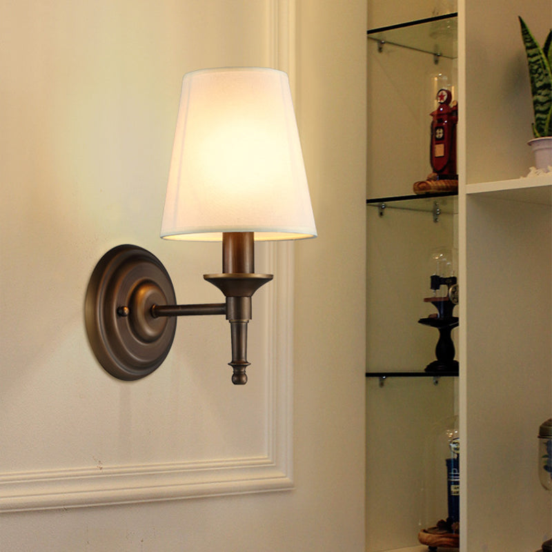 Rynx | Single Wall Mount Light Minimalism Conical Drum Fabric Wall Lighting for Hallway
