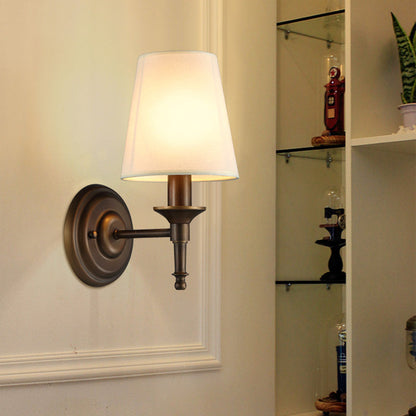 Rynx | Single Wall Mount Light Minimalism Conical Drum Fabric Wall Lighting for Hallway