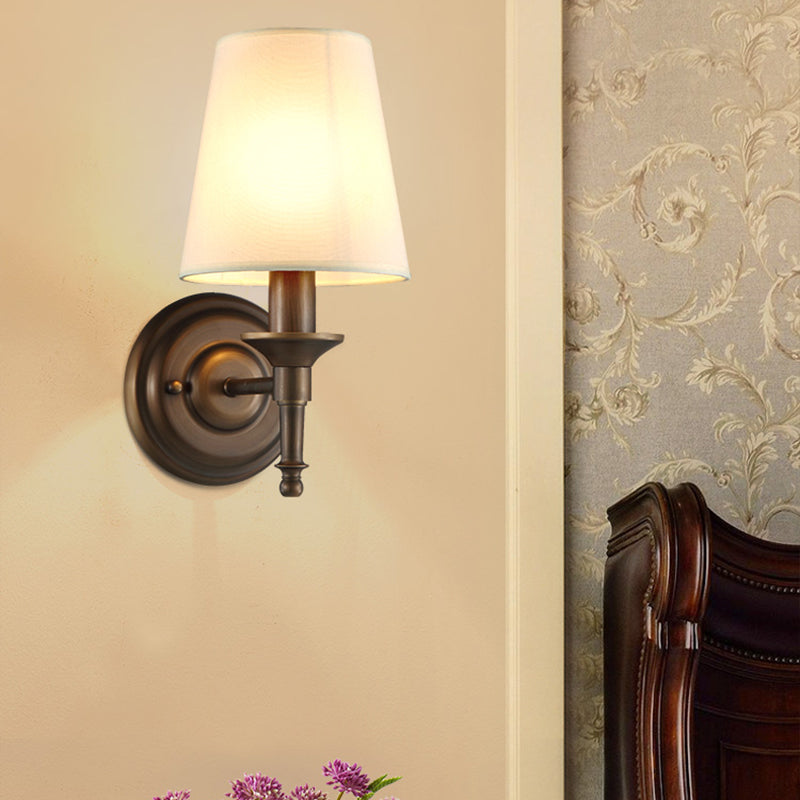 Rynx | Single Wall Mount Light Minimalism Conical Drum Fabric Wall Lighting for Hallway