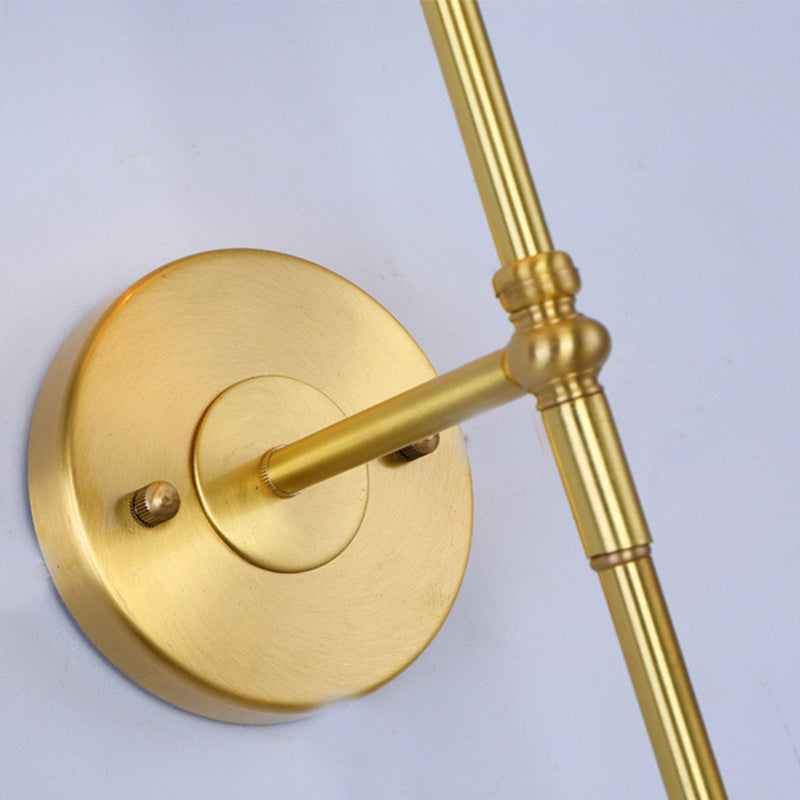 Rynx | Bucket Shadow Fabric Wall Mount Light Traditional Hall Wall Light Fixture in Brass