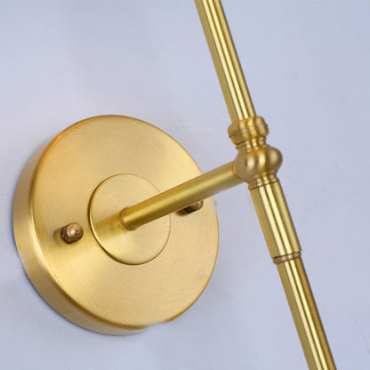 Rynx | Bucket Shadow Fabric Wall Mount Light Traditional Hall Wall Light Fixture in Brass