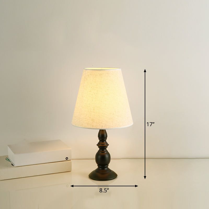 Rynx | LuxeBeam Iron Nightstand Lamp – Minimalist Table Lamp with Conical Fabric Shade