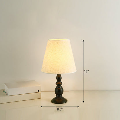 Rynx | LuxeBeam Iron Nightstand Lamp – Minimalist Table Lamp with Conical Fabric Shade