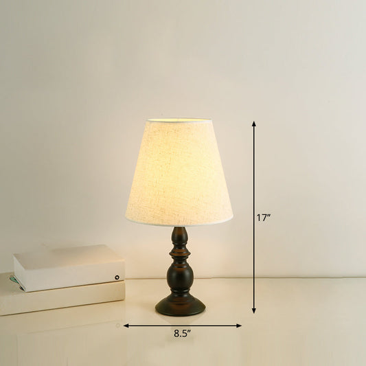 Rynx | LuxeBeam Iron Nightstand Lamp – Minimalist Table Lamp with Conical Fabric Shade