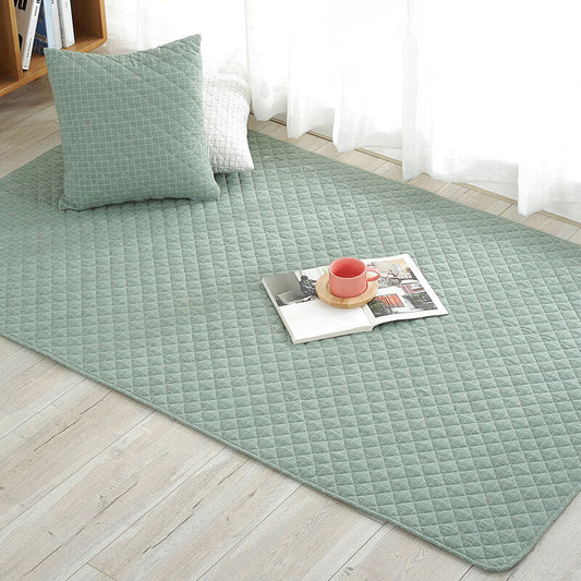 Rynx | Multi Color Simple Rug Cotton Striped Area Carpet Non-Slip Backing Machine Washable Rug for Bedroom