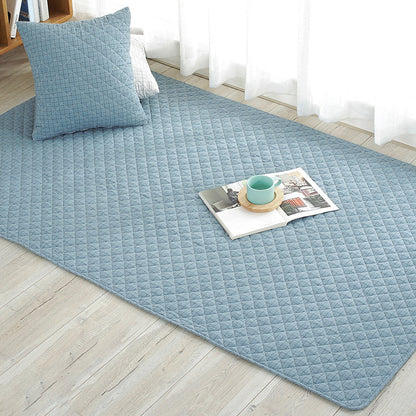 Rynx | Multi Color Simple Rug Cotton Striped Area Carpet Non-Slip Backing Machine Washable Rug for Bedroom